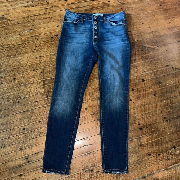 Kancan curvy distressed stretchy dark wash 30 jeans - Picture 1 of 4